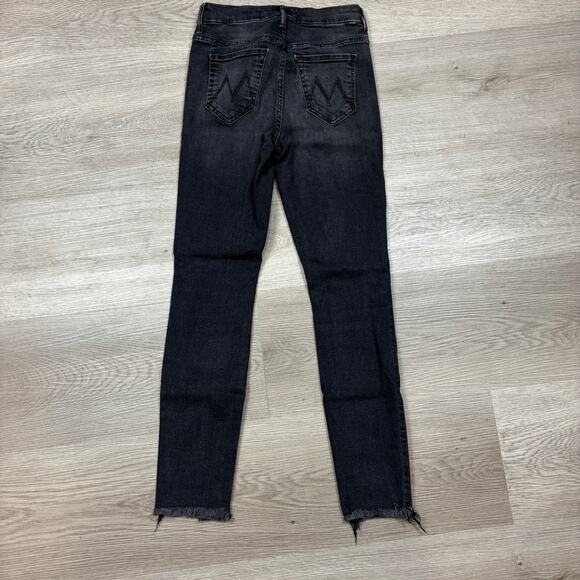 Mother High Waisted Looker Ankle Fray Jeans in Night Hawk Women's 25 - Picture 3 of 13